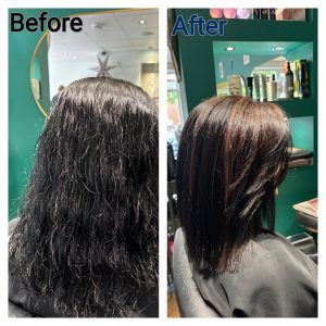 before and after hair treatment